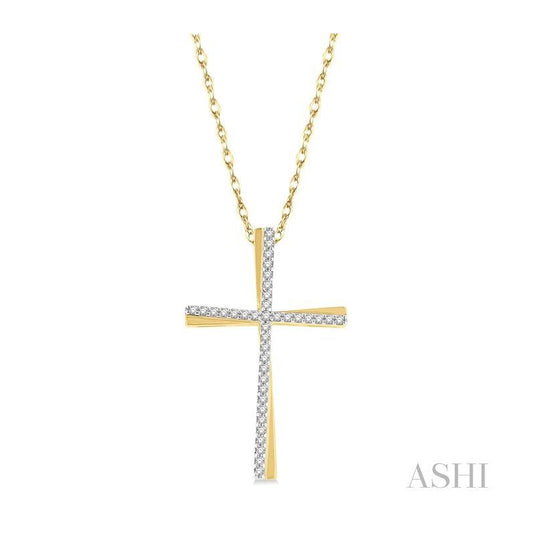 ASHI Cross Diamond Fashion Pendant 962B8PPTSPDYG