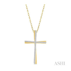ASHI Cross Diamond Fashion Pendant 962B8PPTSPDYG