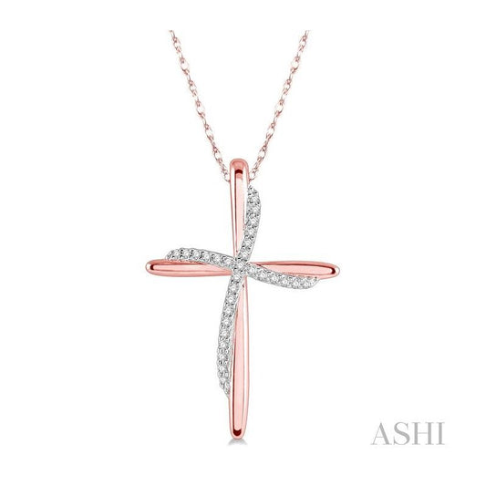 ASHI Cross Diamond Fashion Pendant 956A8PPTSPDPG