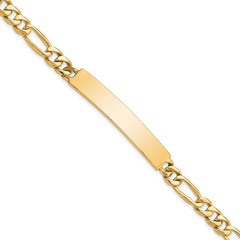 Quality Gold 14k Figaro ID Bracelet LK107ID-8