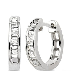 Parkplace Jewelers Baguette Diamond Huggie Earrings 62908PPTXERW