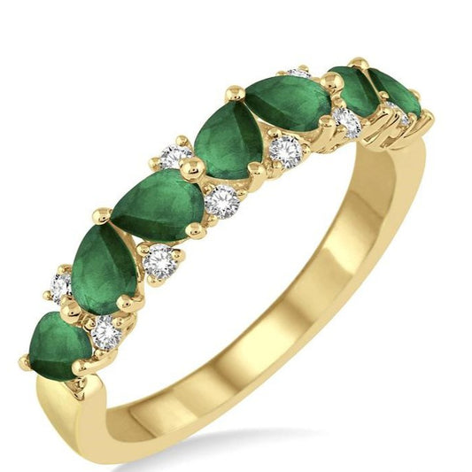 Parkplace Jewelers Pear Shape Gemstone & Diamond Wedding Band 46568PPFGEMYG