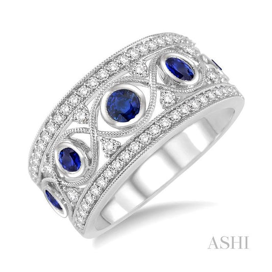 ASHI Gemstone & Diamond Fashion Band 34173PPFHSPWG