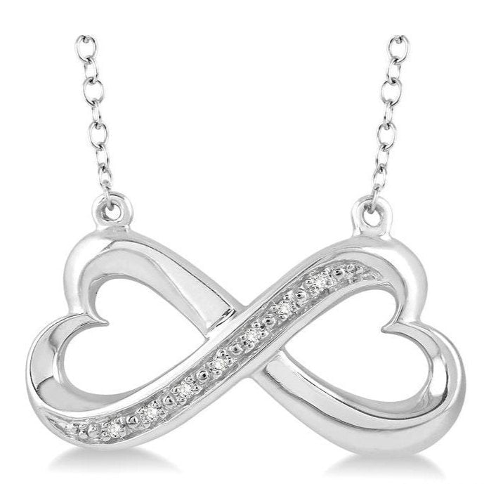 Parkplace Jewelers Silver Infinity Heart Shape Diamond Fashion Pendant 87839PPSSSLPD