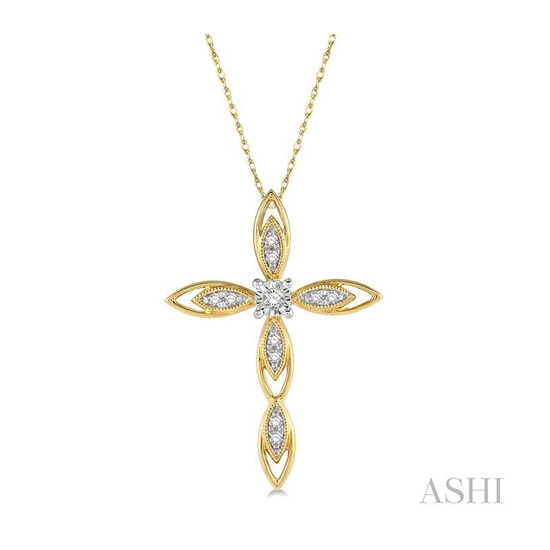 ASHI Cross Diamond Fashion Pendant 964A9PPTSPDYG
