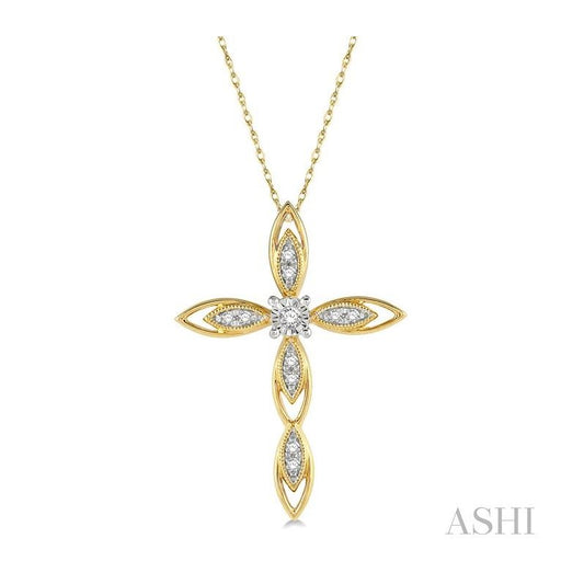 ASHI Cross Diamond Fashion Pendant 964A9PPTSPDYG