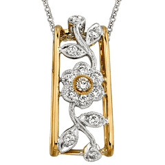 Floral Pendant in 18k Gold with Diamonds MP1272 WHITE 18K X 2T