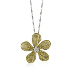 Flower Pendant Necklace in 18k Gold with Diamonds LP4845 2T 18K X 2T