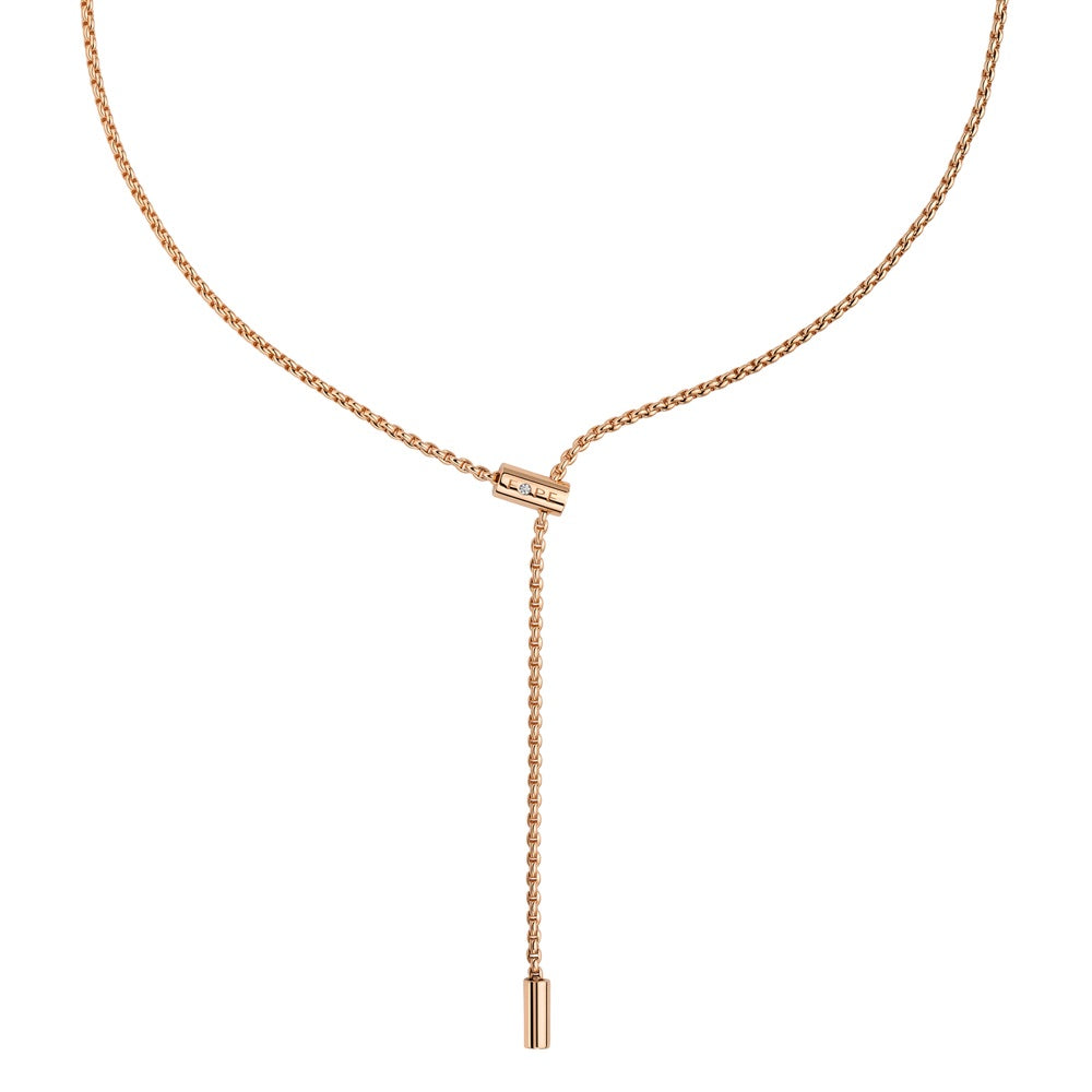 Fope Aria 18ct Rose Gold 0.01ct Diamond Adjustable Slider Necklace 89103FX_BB_R_RRX_041