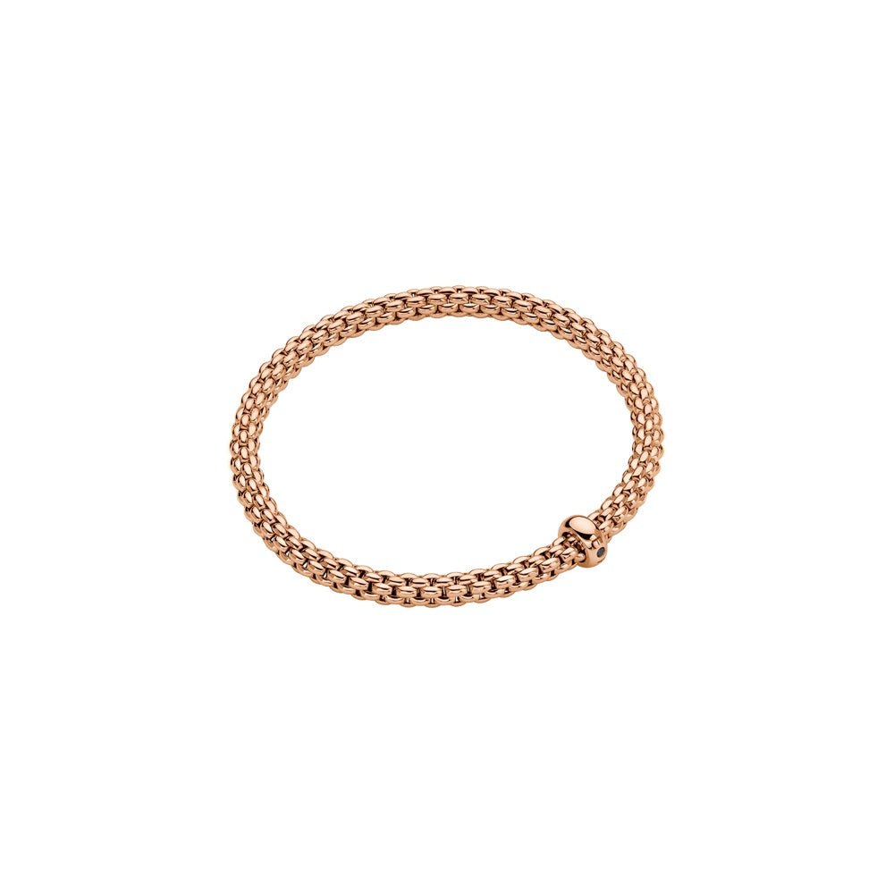 Fope Solo 18ct Rose Gold 0.01ct Black Diamond Flexible Bracelet 01M06BX_BN_R_XRX_0XS