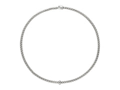 Fope Solo 18ct White Gold 0.01ct Diamond 43cm Necklace 62306CX_BB_B_XBX_043