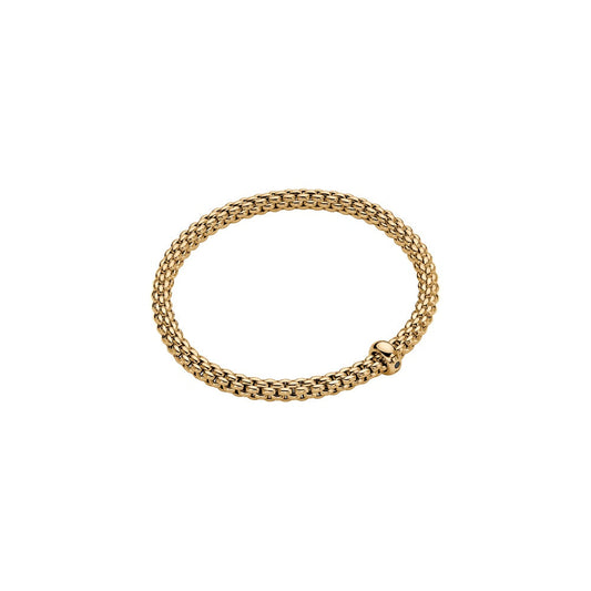 Fope Solo 18ct Yellow Gold 0.01ct Black Diamond Flexible Bracelet 01M06BX_BN_G_XGX_0XS