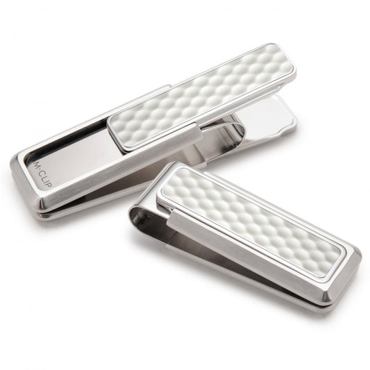 MClip Brushed Stainless White Golf Ball Money Clip GO-BSS-WHGB