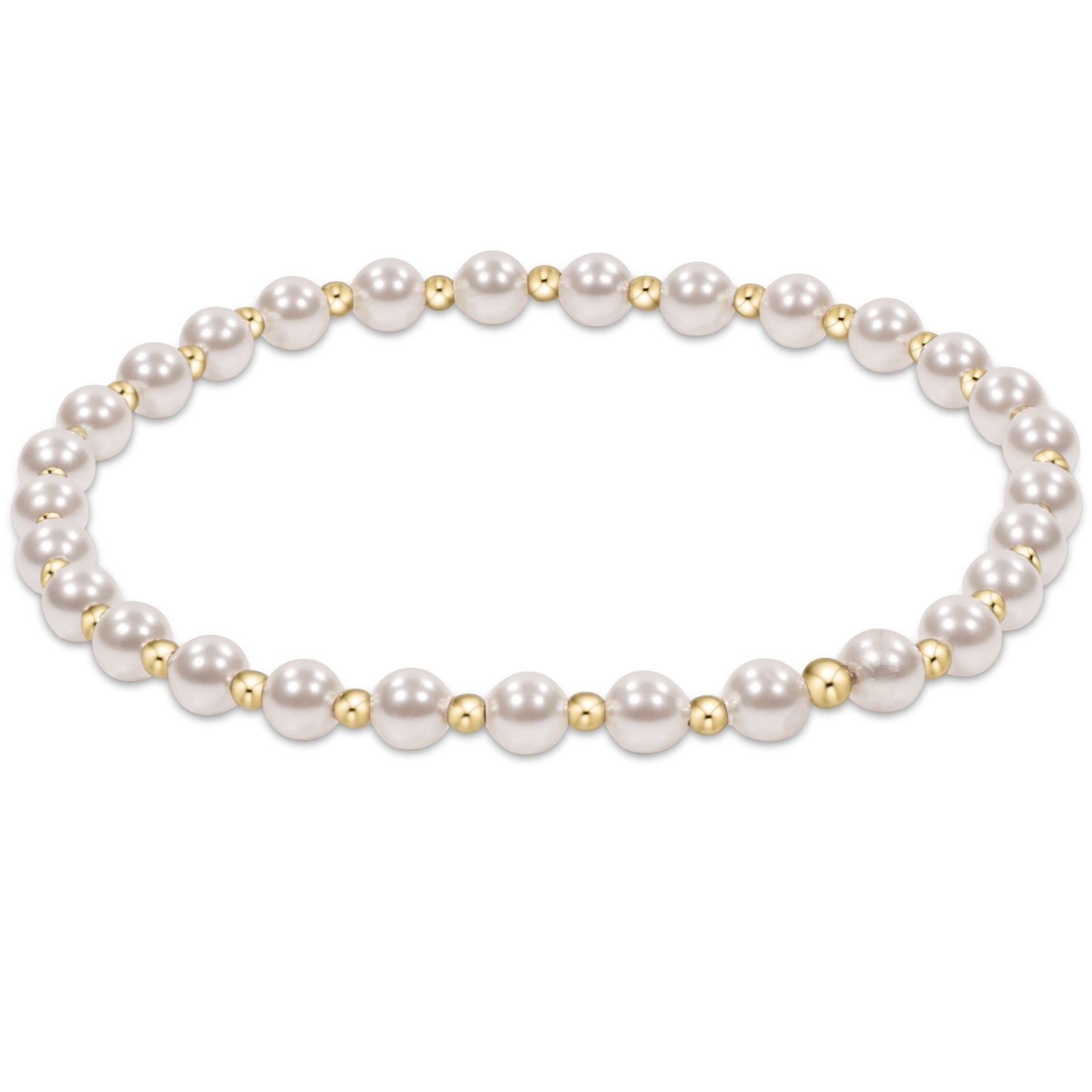Enewton Classic Grateful Pattern 4mm Bead Bracelet - Pearl BCLGRAPPE4