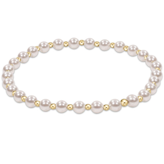 Enewton Classic Grateful Pattern 4mm Bead Bracelet - Pearl BCLGRAPPE4
