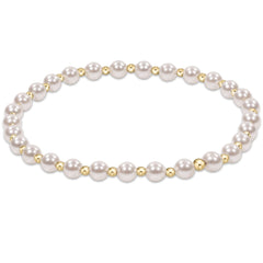 Enewton Classic Grateful Pattern 4mm Bead Bracelet - Pearl BCLGRAPPE4