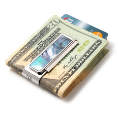 MClip Mother of Pearl Gray 2 Pocket Money Clip MP-PRP-GRMP-2P