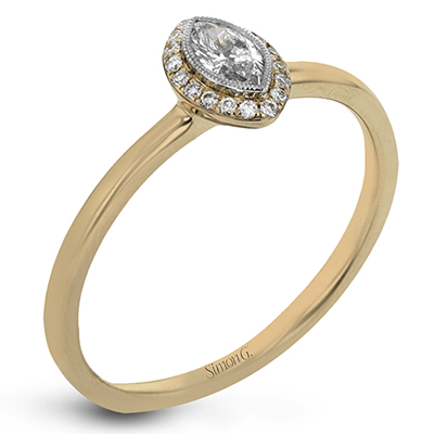 Halo Ring in 18k Gold with Diamonds LR1170-MQ WHITE 18K SEMI