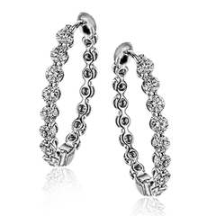 Harmonie Hoop Earrings in 18k Gold with Diamonds LE4547_WHITE_18K_X