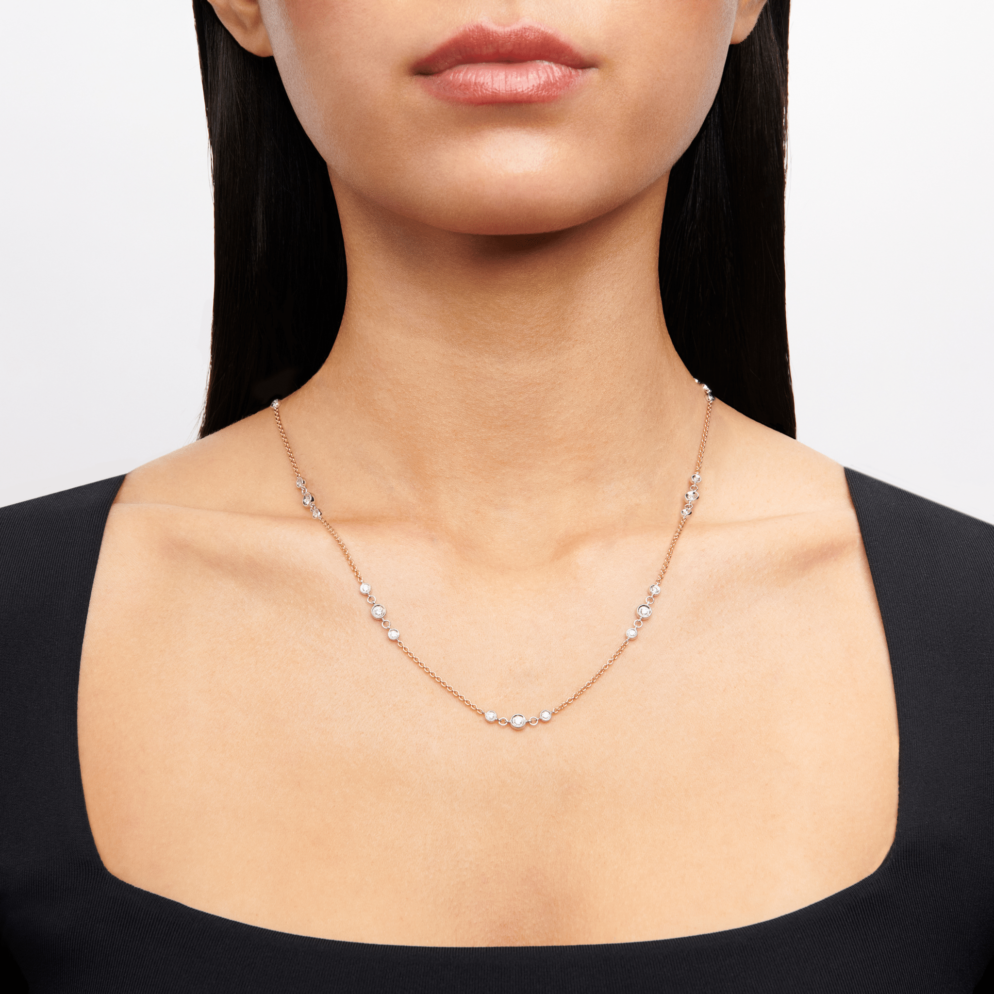 Simon G. Fashion Harmonie Necklace in 18k Gold with Diamonds CH112 WHITE 18K X