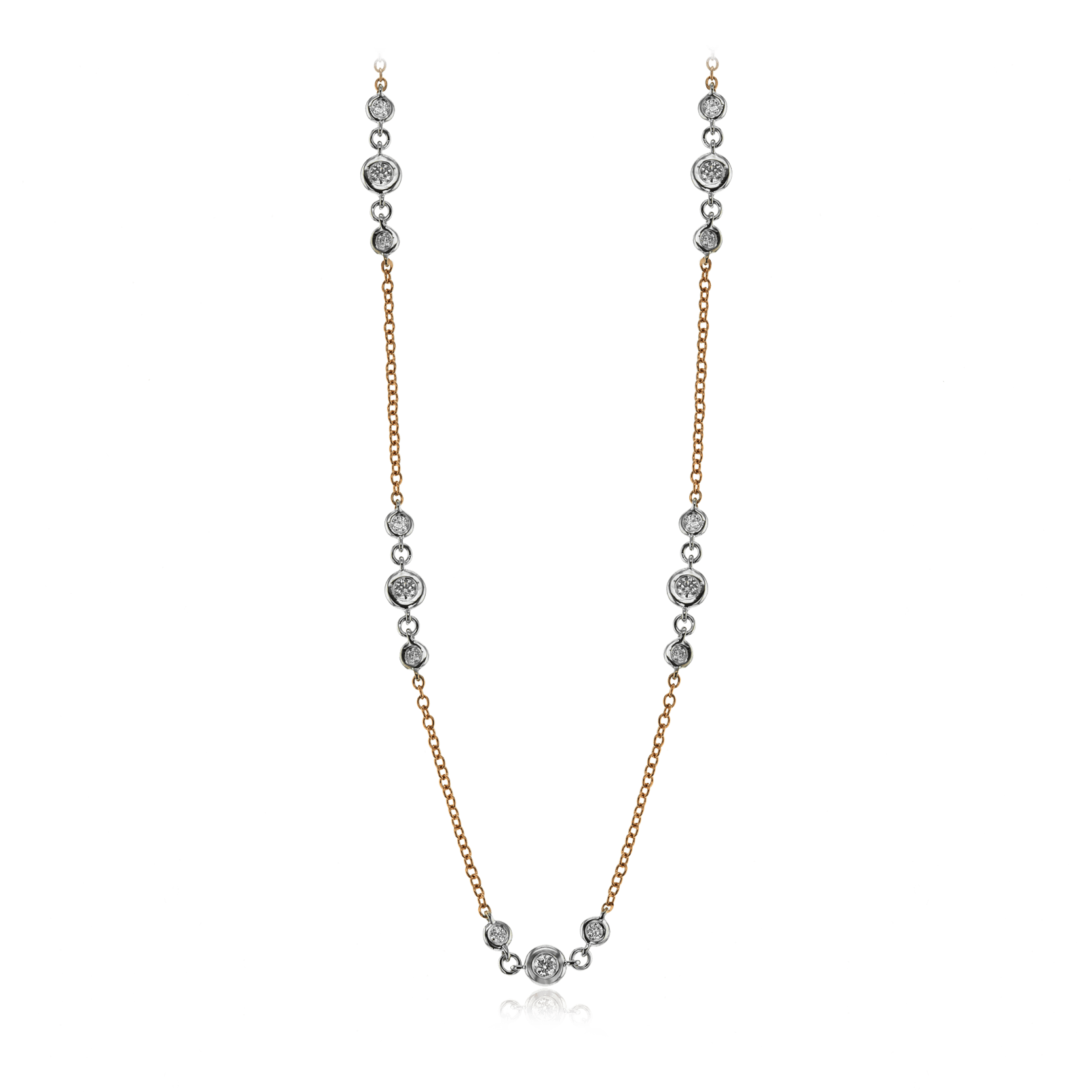 Simon G. Fashion Harmonie Necklace in 18k Gold with Diamonds CH112 WHITE 18K X