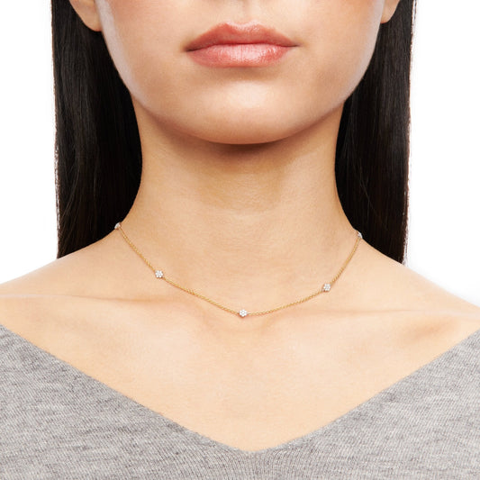 Simon G. Fashion Harmonie Necklace in 18k Gold with Diamonds CH119 WHITE 18K X