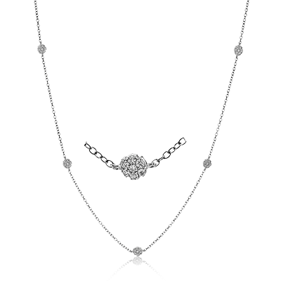 Simon G. Fashion Harmonie Necklace in 18k Gold with Diamonds CH119 WHITE 18K X