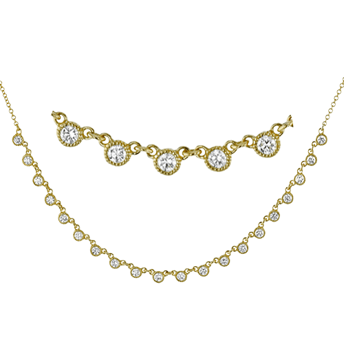 Simon G. Fashion Harmonie Necklace in 18k Gold with Diamonds LP4668_WHITE_18K_X_WHITE