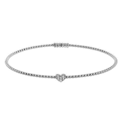 Heart Bangle in 18k Gold with Diamonds LB2522-Y WHITE 18K X 2T WHITE