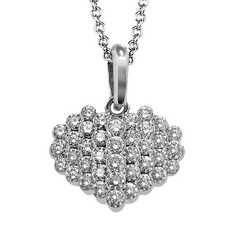 Heart Pendant Necklace in 18k Gold with Diamonds LP4960 WHITE 18K X WHITE