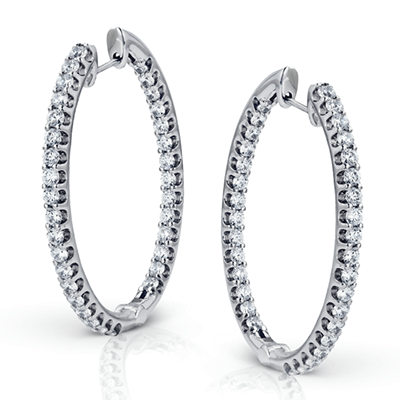 Hoop Earring in 18k Gold with Diamonds ER382_WHITE_18K_X