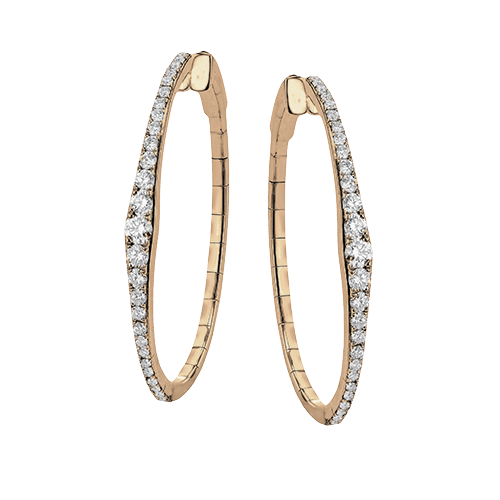 Hoop Earring in 18k Gold with Diamonds LE4625 WHITE 18K X WHITE