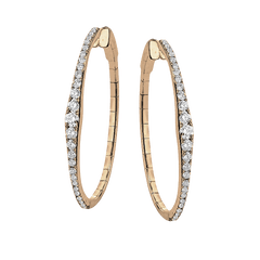 Hoop Earring in 18k Gold with Diamonds LE4625 WHITE 18K X WHITE