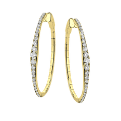 Hoop Earring in 18k Gold with Diamonds LE4625 WHITE 18K X WHITE