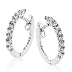 Hoop Earring in 18k Gold with Diamonds LE4646 WHITE 18K X