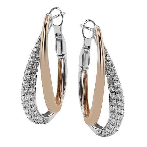 Hoop Earring in 18k Gold with Diamonds LE4676 WHITE 18K X WHITE-ROSE