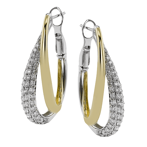 Hoop Earring in 18k Gold with Diamonds LE4676 WHITE 18K X WHITE-ROSE