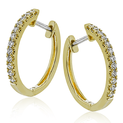 Hoop Earrings in 18K Gold with Diamonds ER359 WHITE 18K X