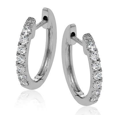 Hoop Earrings in 18K Gold with Diamonds ER379 WHITE 18K X