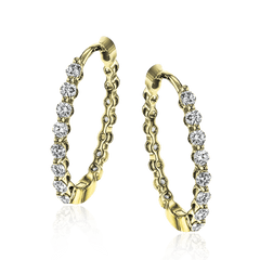 Hoop Earrings in 18k Gold with Diamonds LE4546 WHITE 18K X