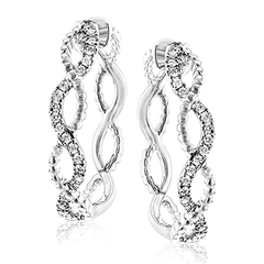 Hoop Earrings in 18k Gold with Diamonds LE4562 WHITE 18K X