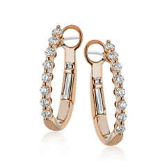 Hoop Earrings in 18k Gold with Diamonds LE4580_WHITE_18K_X