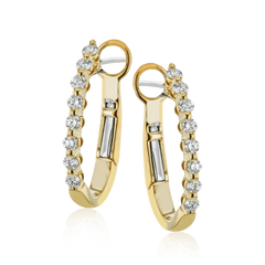 Hoop Earrings in 18k Gold with Diamonds LE4580_WHITE_18K_X