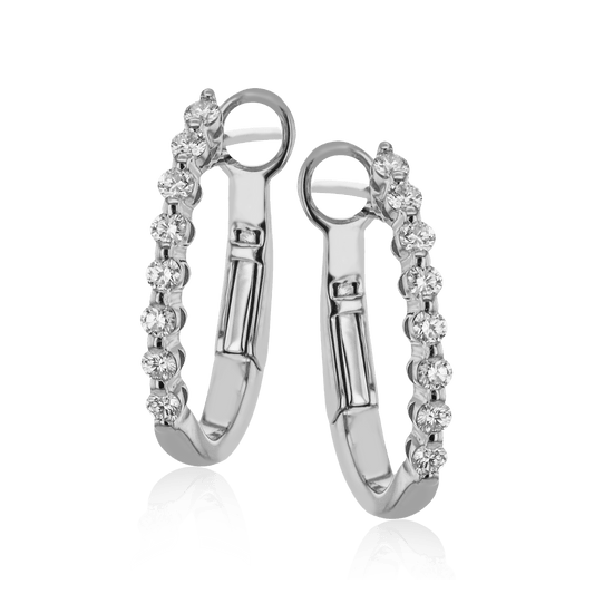 Hoop Earrings in 18k Gold with Diamonds LE4580_WHITE_18K_X