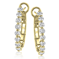 Hoop Earrings in 18k Gold with Diamonds LE4581 WHITE 18K X