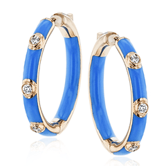 Hoop Earrings in 18k Gold with Diamonds LE4594 WHITE 18K X