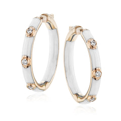 Hoop Earrings in 18k Gold with Diamonds LE4594 WHITE 18K X