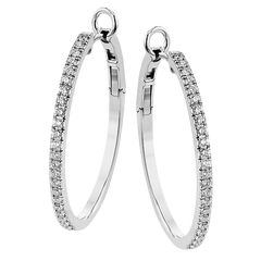 Hoop Earrings in 18k Gold with Diamonds LE4615 WHITE 18K X WHITE