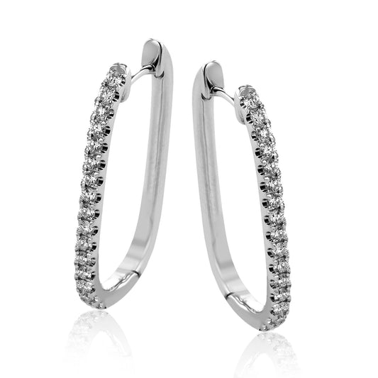 Hoop Earrings in 18k Gold with Diamonds LE4636-Y WHITE 18K X YELLOW