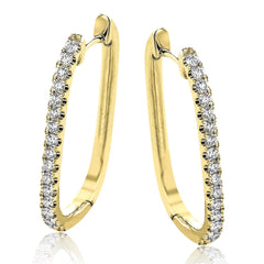 Hoop Earrings in 18k Gold with Diamonds LE4636-Y WHITE 18K X YELLOW